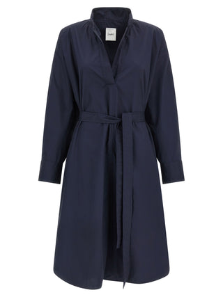 Blue Cotton Midi Dress
