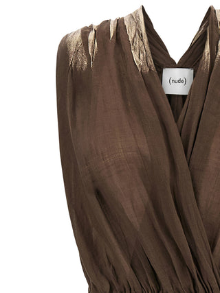 Brown Tencel Long Dress