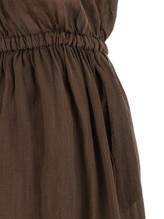 Brown Tencel Long Dress