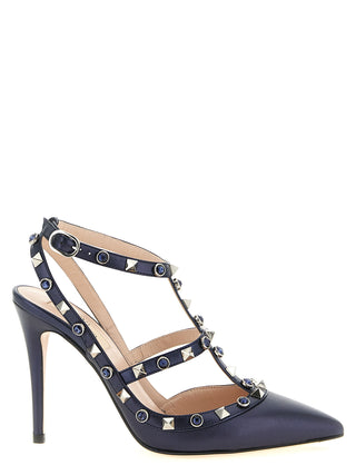 Blue Goatskin High Heel Pumps