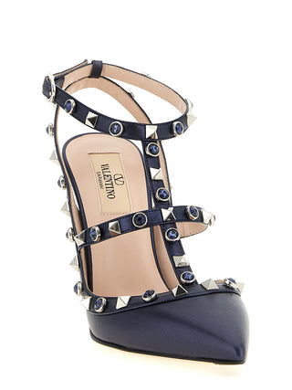 Blue Goatskin High Heel Pumps
