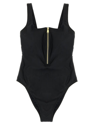 Black Polyamide One-Piece Swimsuit