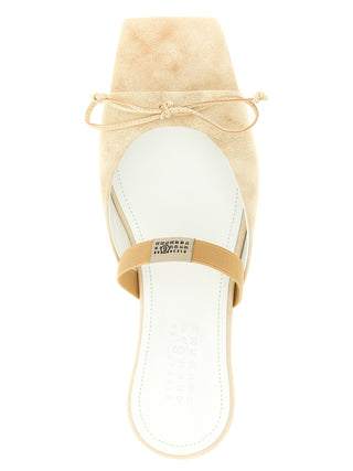 Beige Cowhide Slides