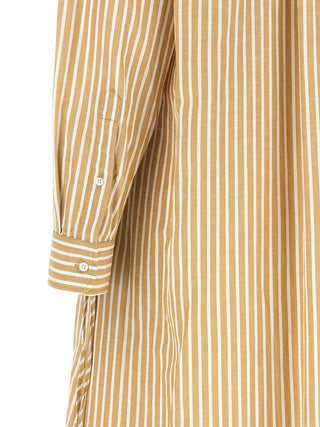 Beige Cotton Midi Dress