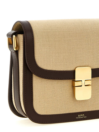 Beige Cotton Crossbody Bag