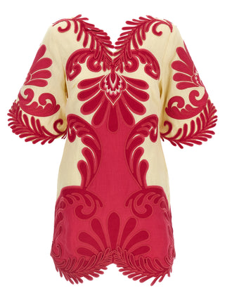 Fuchsia Viscose Short Dress
