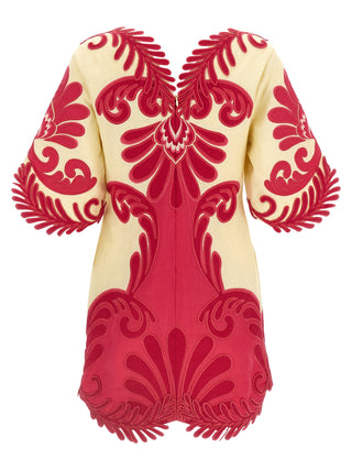 Fuchsia Viscose Short Dress