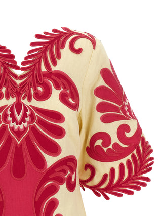 Fuchsia Viscose Short Dress