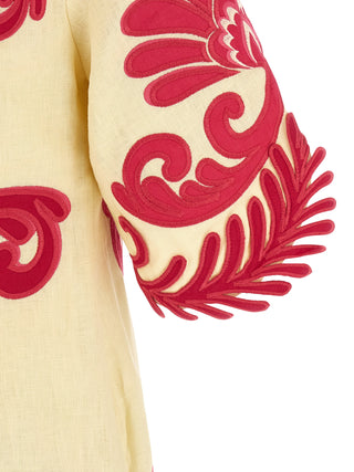 Fuchsia Viscose Short Dress