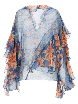 Blue Silk Blouse