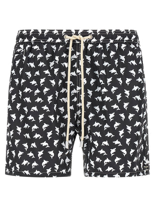 Bicolor Polyester Swim Shorts
