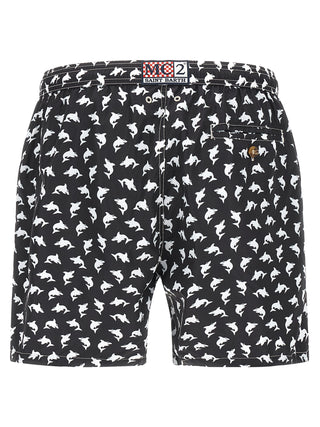 Bicolor Polyester Swim Shorts