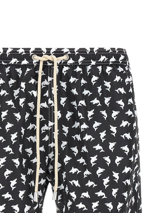 Bicolor Polyester Swim Shorts