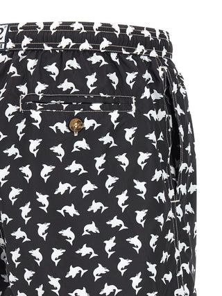 Bicolor Polyester Swim Shorts