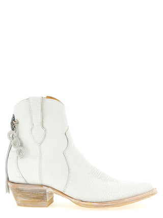 White Cowhide Chelsea Boots