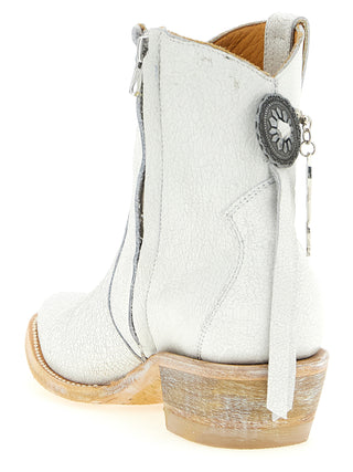 White Cowhide Chelsea Boots