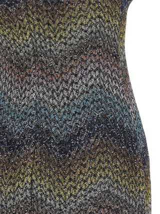Multicolor Viscose Short Dress
