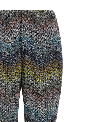 Multicolor Viscose Flared Pants