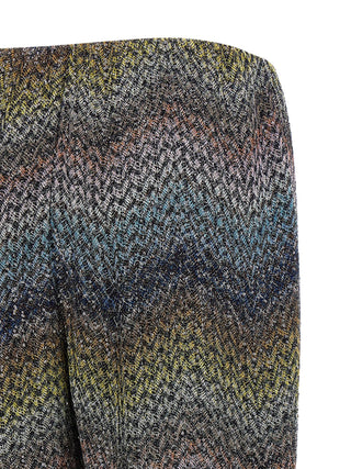 Multicolor Viscose Flared Pants