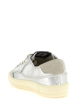 Silver Canvas Low Top Sneakers