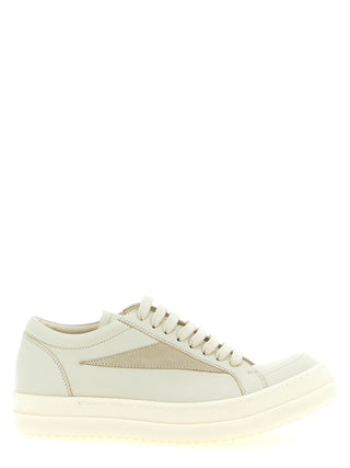 Beige Cowhide Low Top Sneakers
