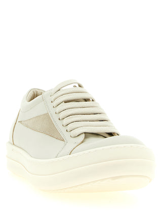 Beige Cowhide Low Top Sneakers