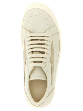 Beige Cowhide Low Top Sneakers