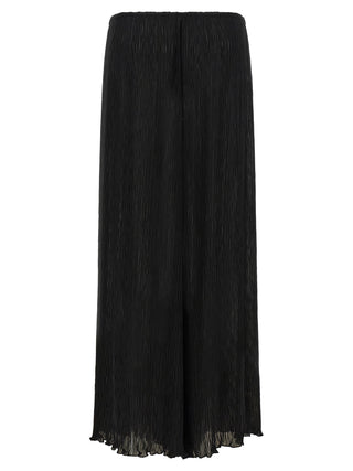 Black Polyester Casual Pants