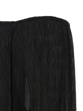 Black Polyester Casual Pants
