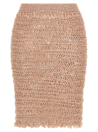 Multicolor Polyester Midi Skirt