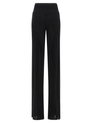 Black Silk Flared Pants
