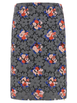 Gray Cotton Midi Skirt