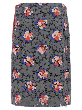 Gray Cotton Midi Skirt