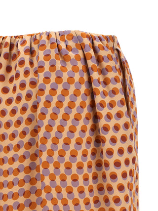 Multicolor Silk Midi Skirt