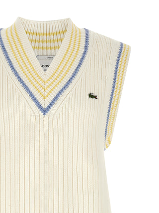 White Cotton Sleeveles Sweater