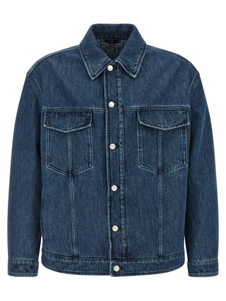 Chaqueta azul de mezclilla de algodón