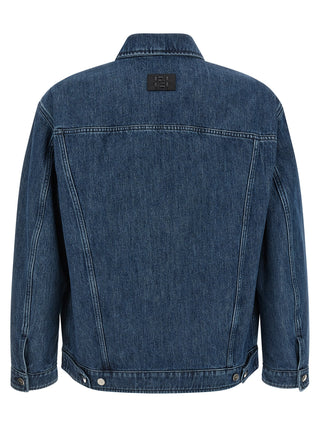 Chaqueta azul de mezclilla de algodón