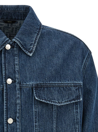 Chaqueta azul de mezclilla de algodón