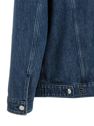 Chaqueta azul de mezclilla de algodón