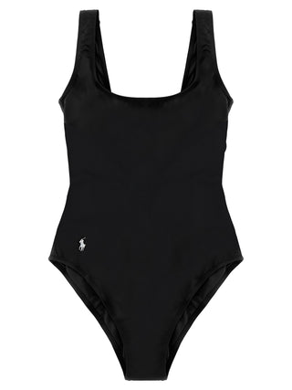 Black Nylon One-Piece Swimsuit