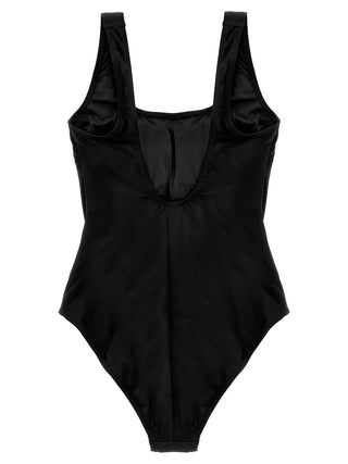 Black Nylon One-Piece Swimsuit