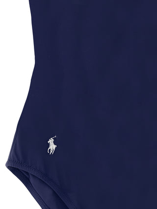 Blue Nylon One-Piece Swimsuit