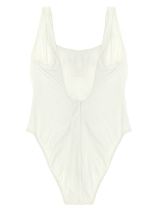 White Nylon One-Piece Swimsuit