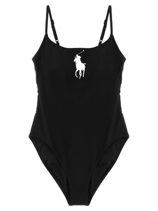 Black Nylon One-Piece Swimsuit