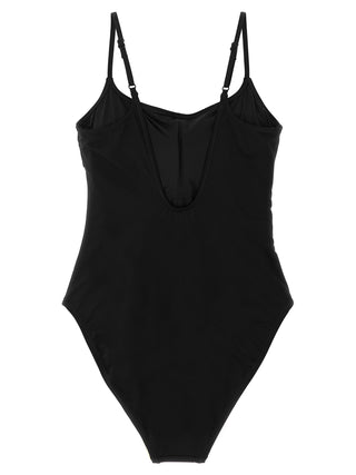 Black Nylon One-Piece Swimsuit