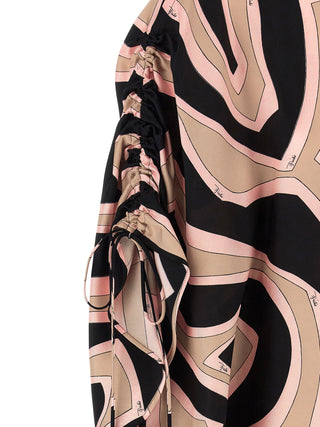 Multicolor Silk Short Dress