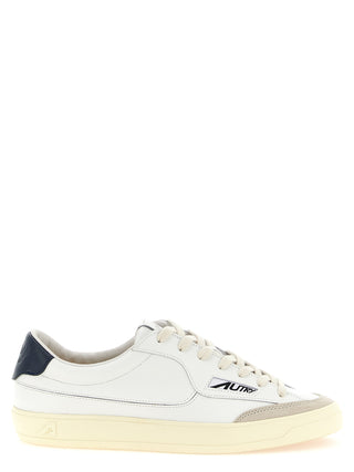 White Cowhide Low Top Sneakers