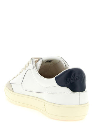 White Cowhide Low Top Sneakers