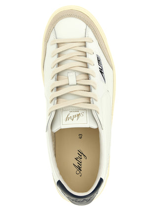White Cowhide Low Top Sneakers