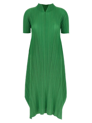 Bicolor Polyester Midi Dress
